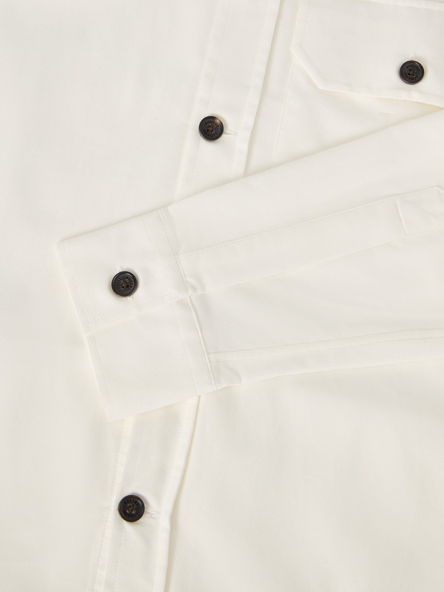 Robert Talbott Burton giacca camicia velluto crema
