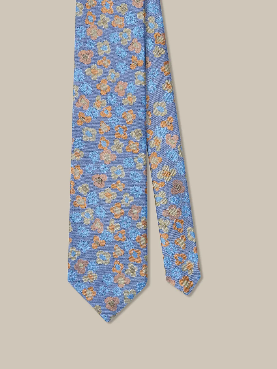 Robert Talbott Robert Poppy cravatta seta azzurra REG
