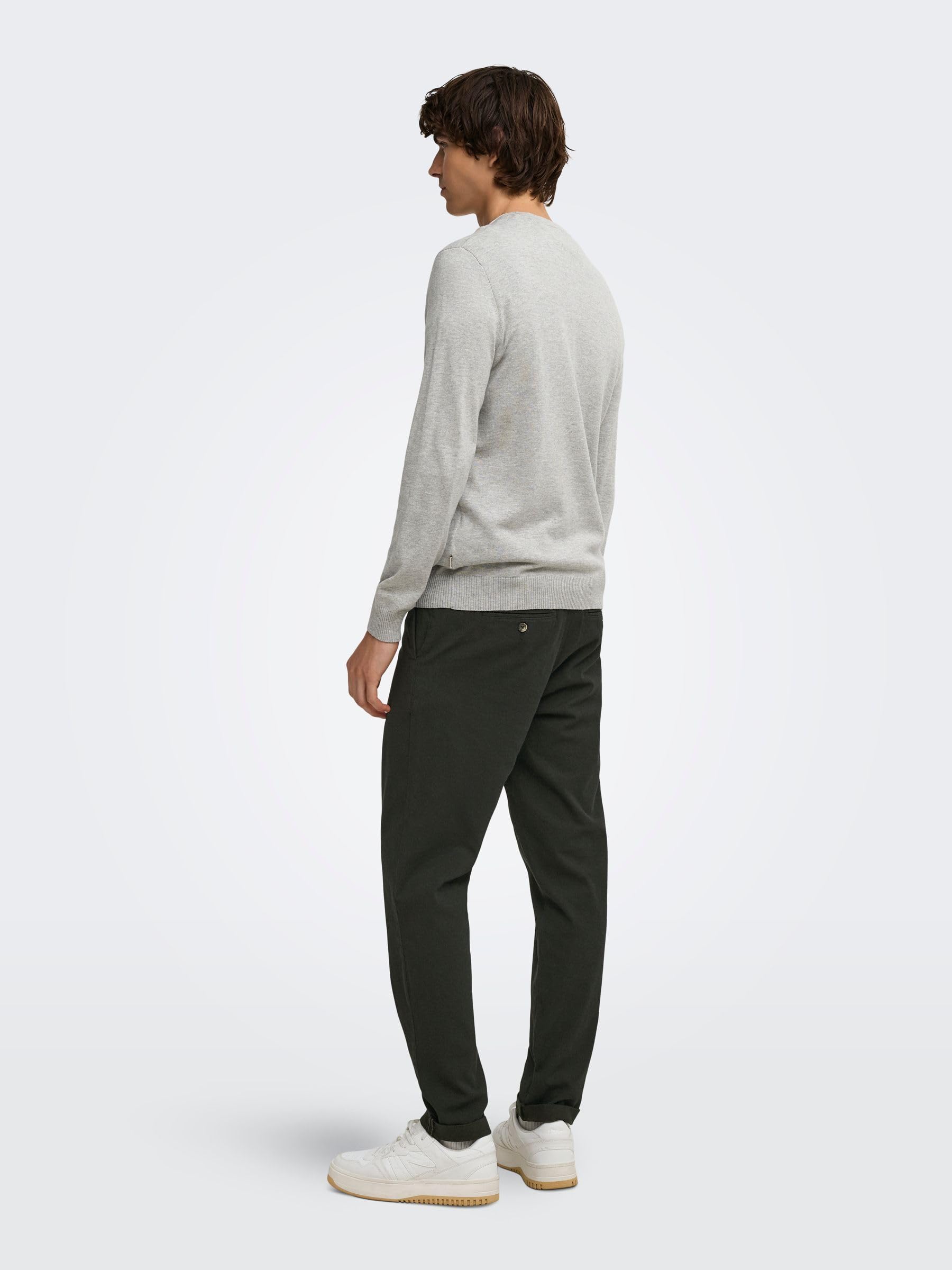 ONLY & SONS Onsmark Pete Pantaloni Uomo Slim Dobby Chino