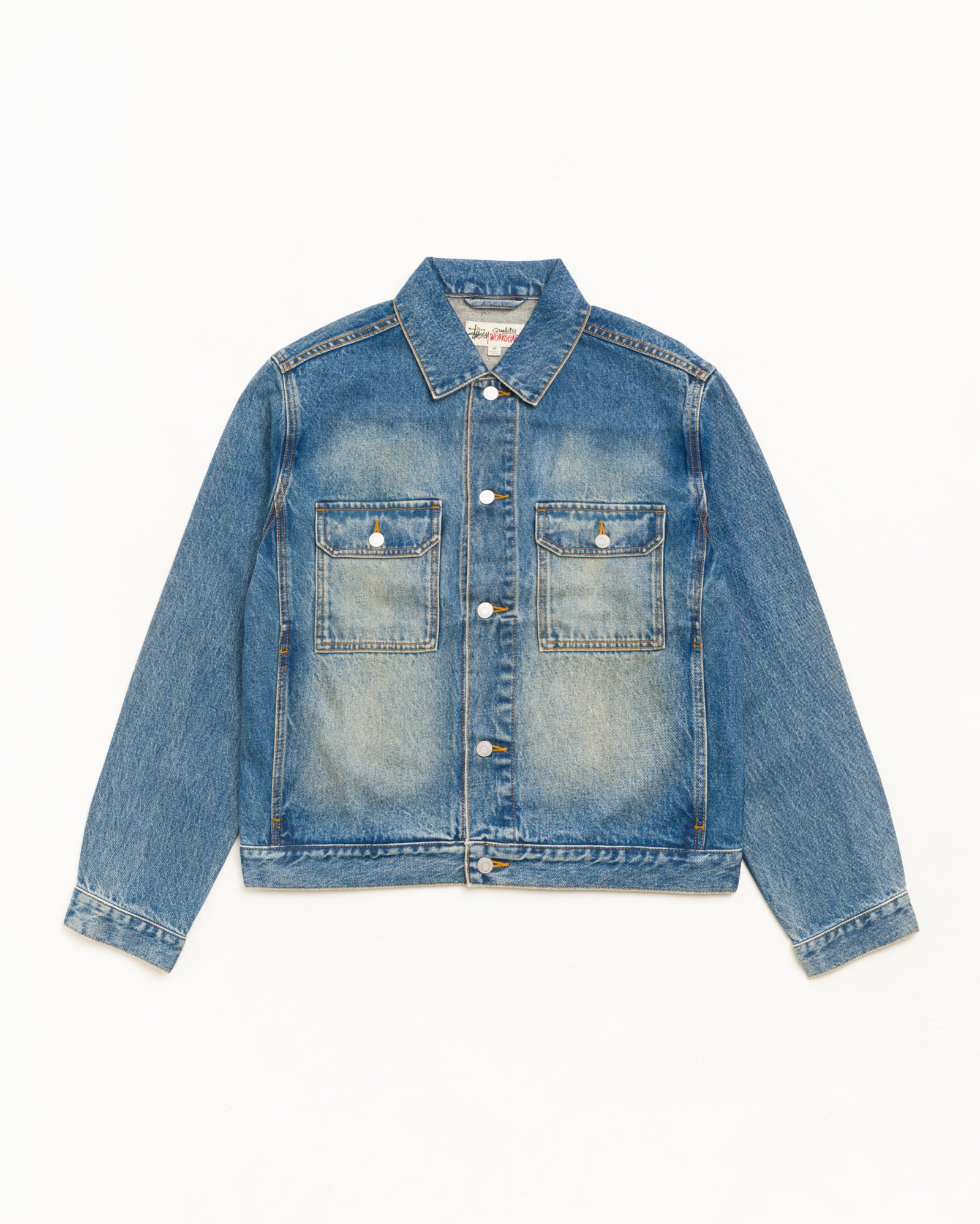 Stussy Denim Trucker giacca jeans indigo 100% cotone