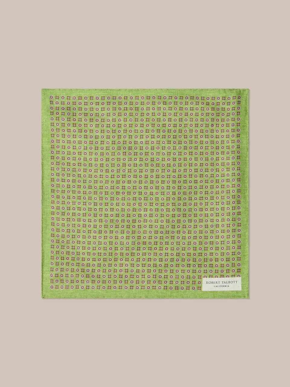 Robert Talbott Colton fazzoletto taschino verde seta