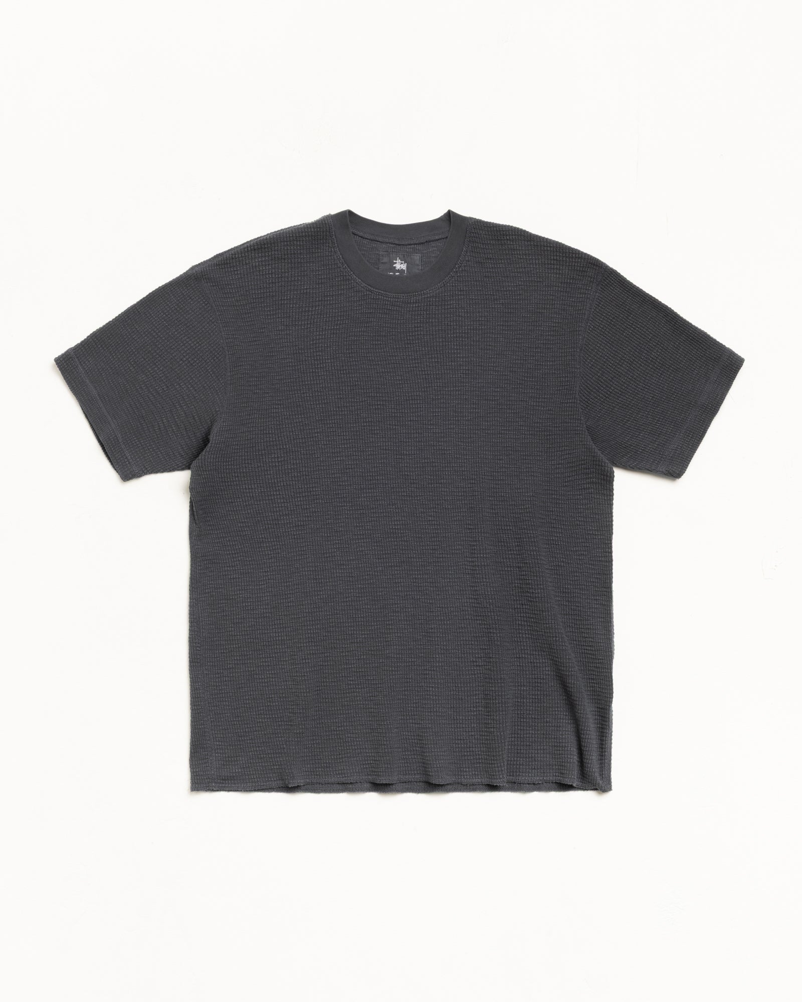 Stussy Pigment Dyed maglietta Faded Black waffle