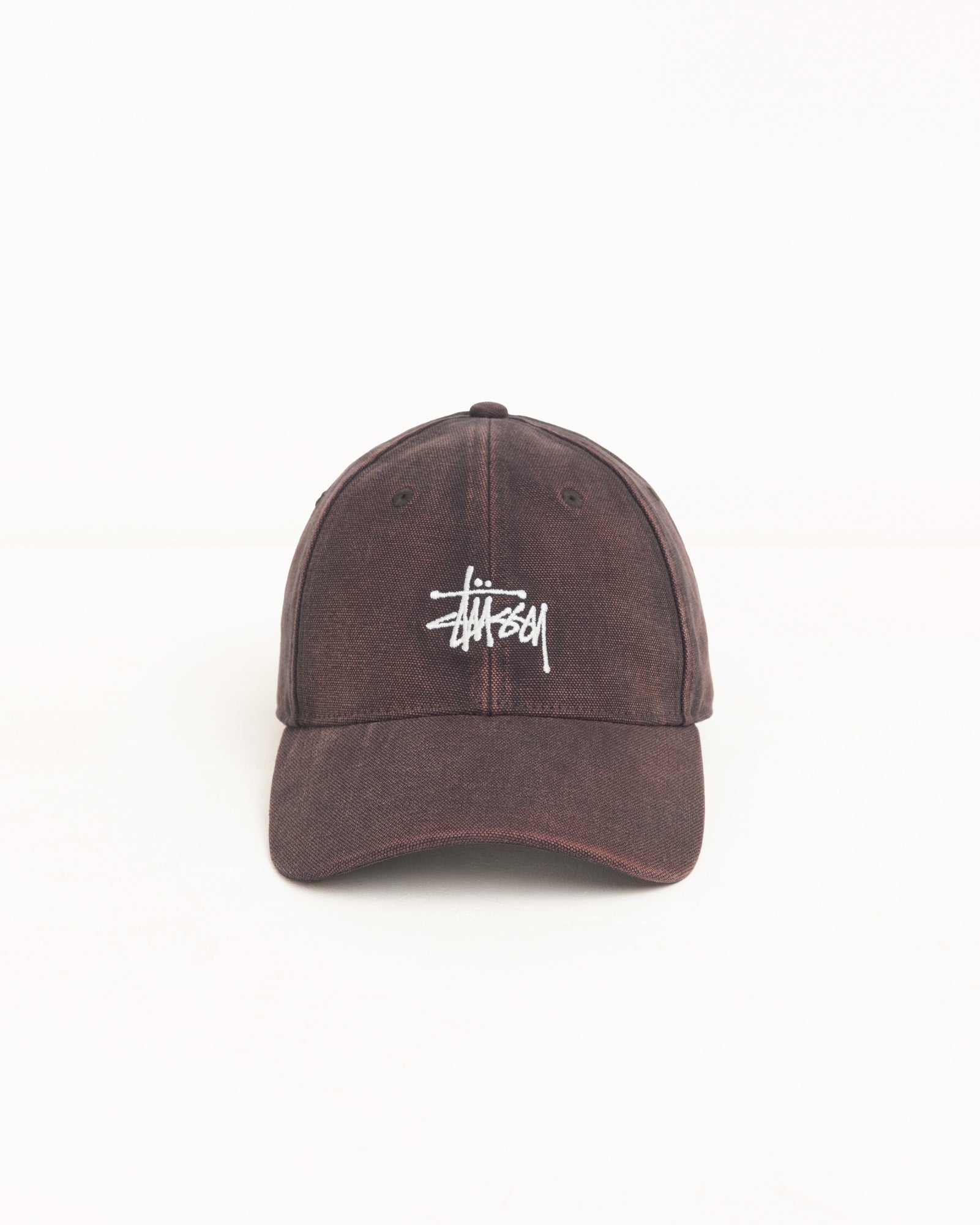 Stussy Washed Basic Cap cappello marrone cotone six panel