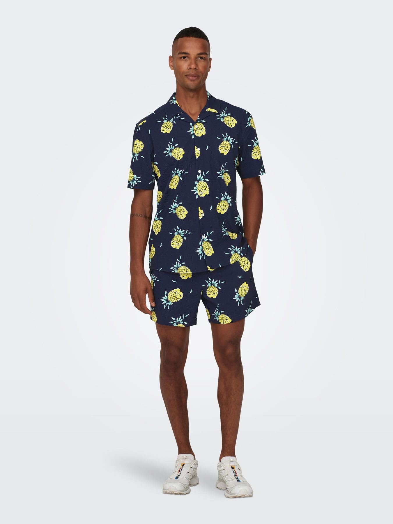 Only & Sons Costume Pantaloncino Uomo XXL Blu Fantasia