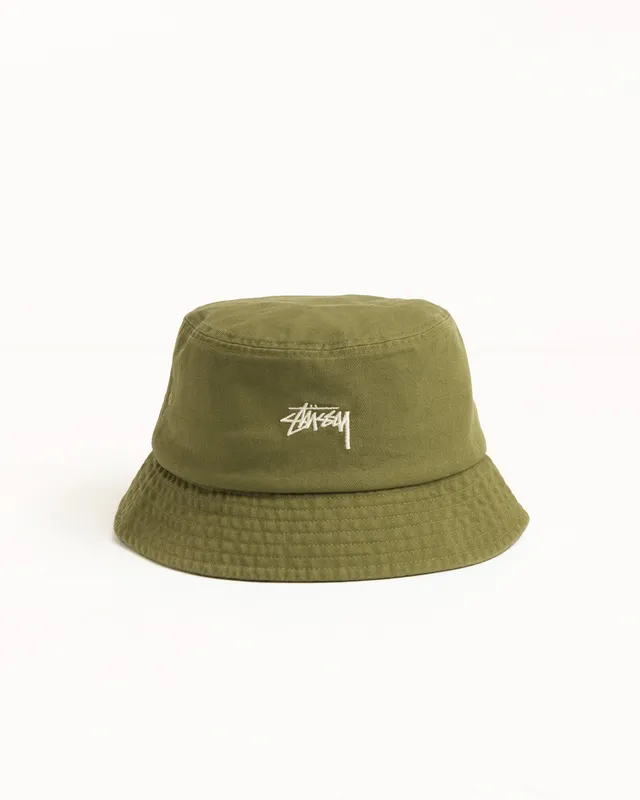 Stussy Stock Bucket Hat cappello pescatore Olive S/M cotone