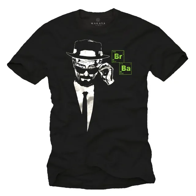 MAKAYA Heisenberg BR BA T-Shirt Uomo L Cotone