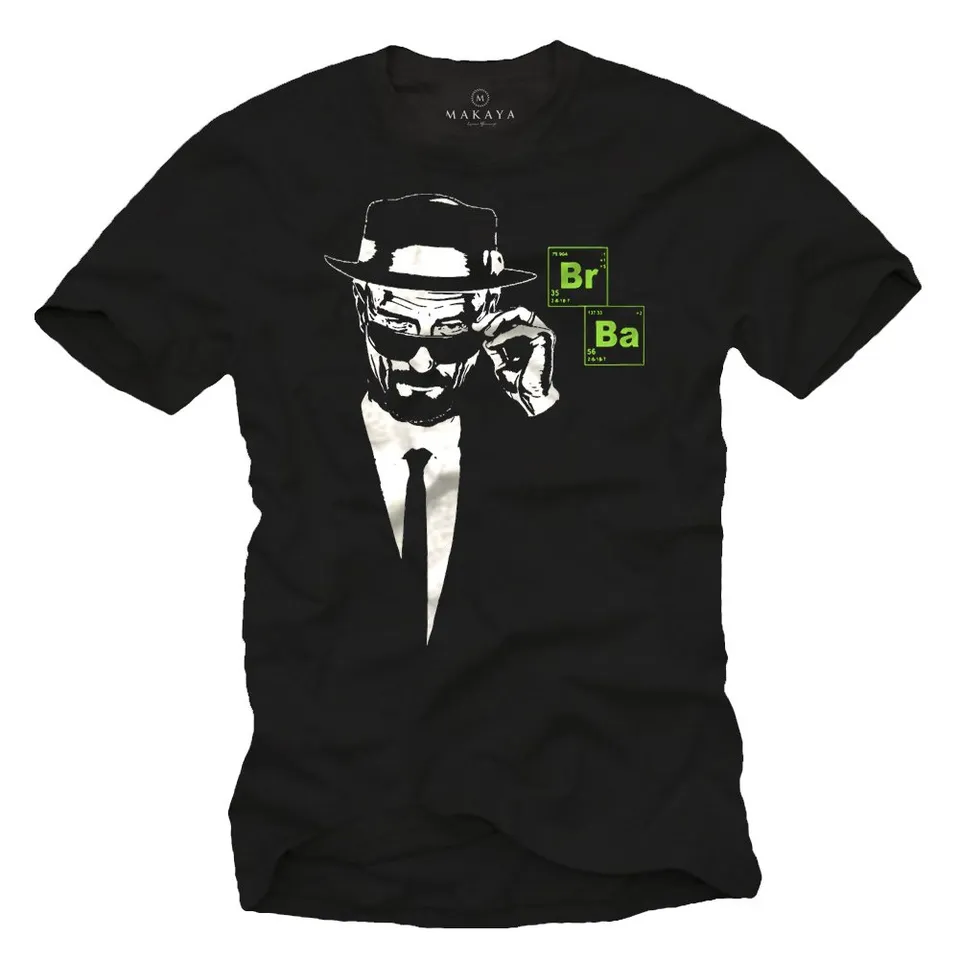 MAKAYA Heisenberg BR BA T-Shirt Uomo L Cotone