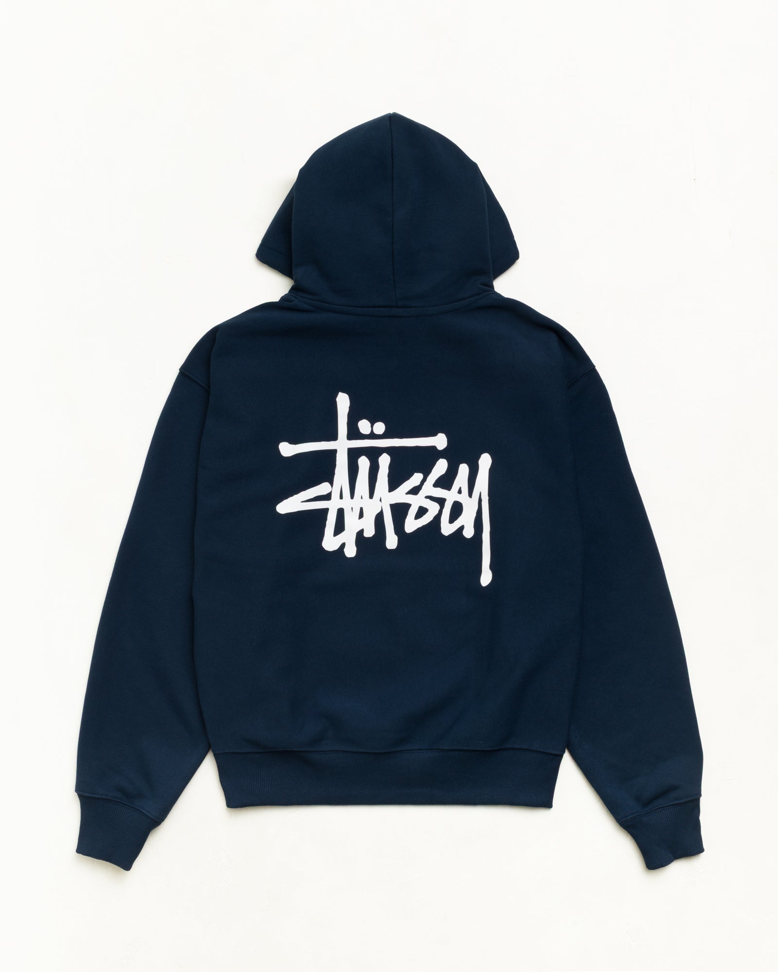 Stussy Basic Stussy Hoodie Felpa Cappuccio Navy 430gsm