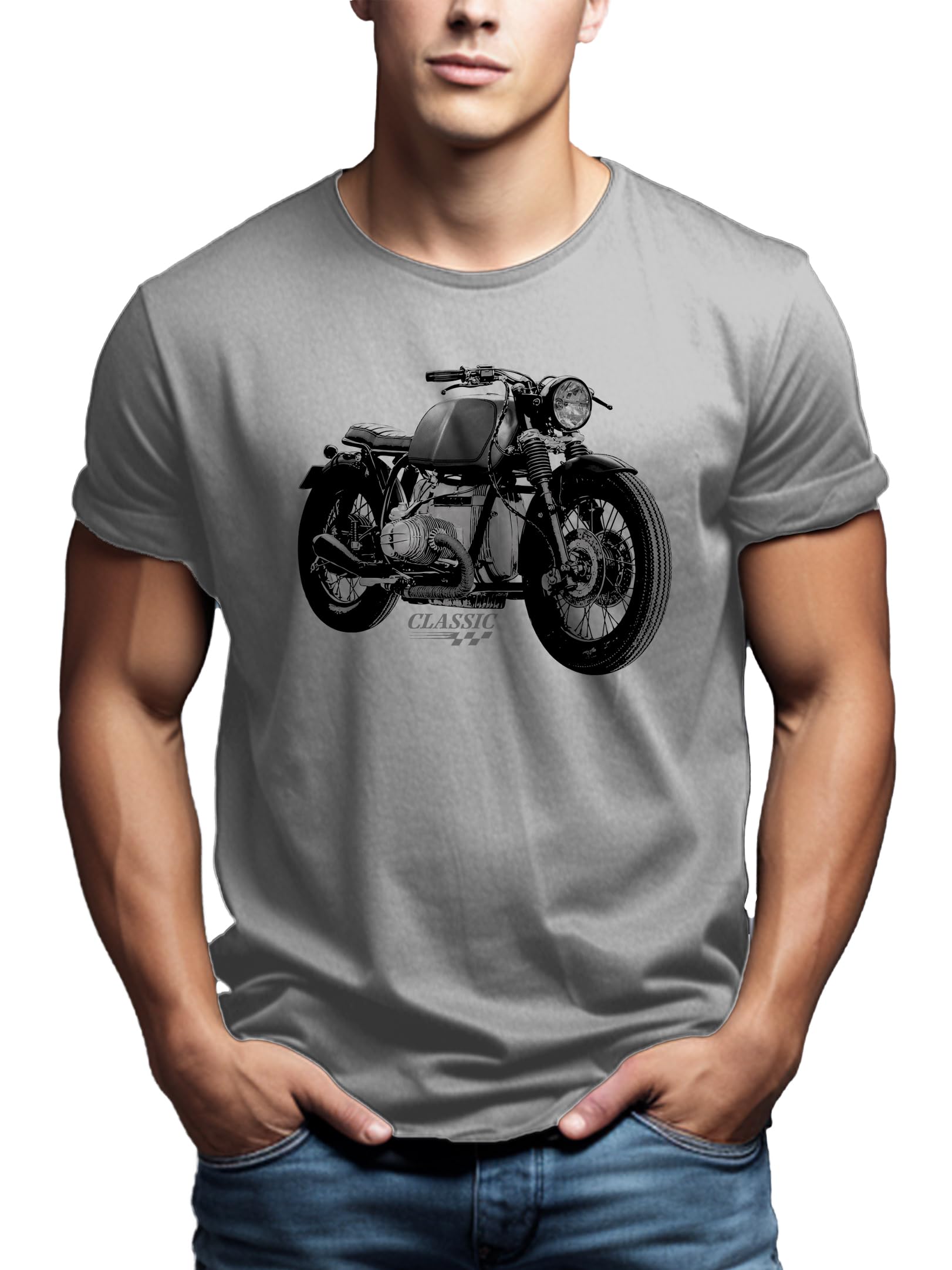 Makaya Moto Vintage Oldtimer T-Shirt Uomo L Cotone