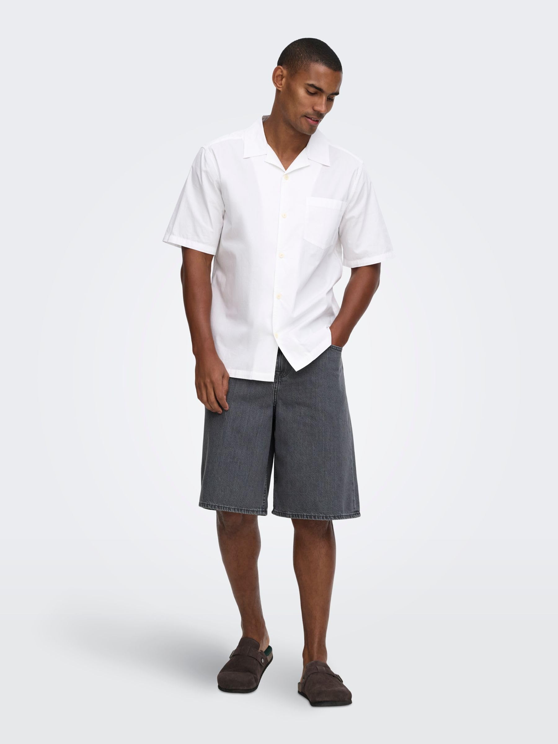 ONLY & SONS Onsremi Shorts Uomo XL Denim Blu Wide