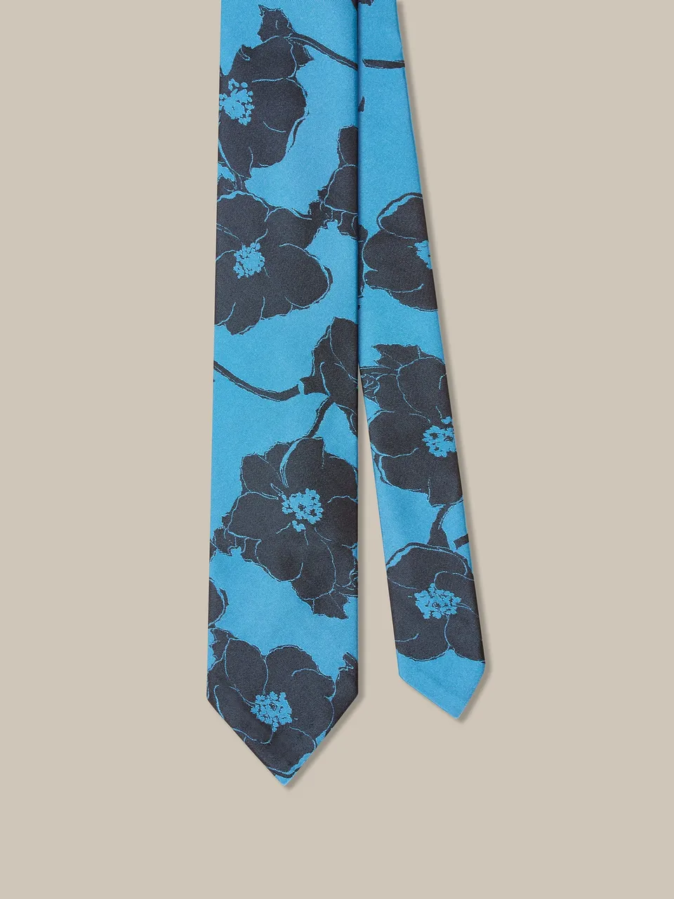 Robert Talbott Duvall cravatta seta azzurra floreale