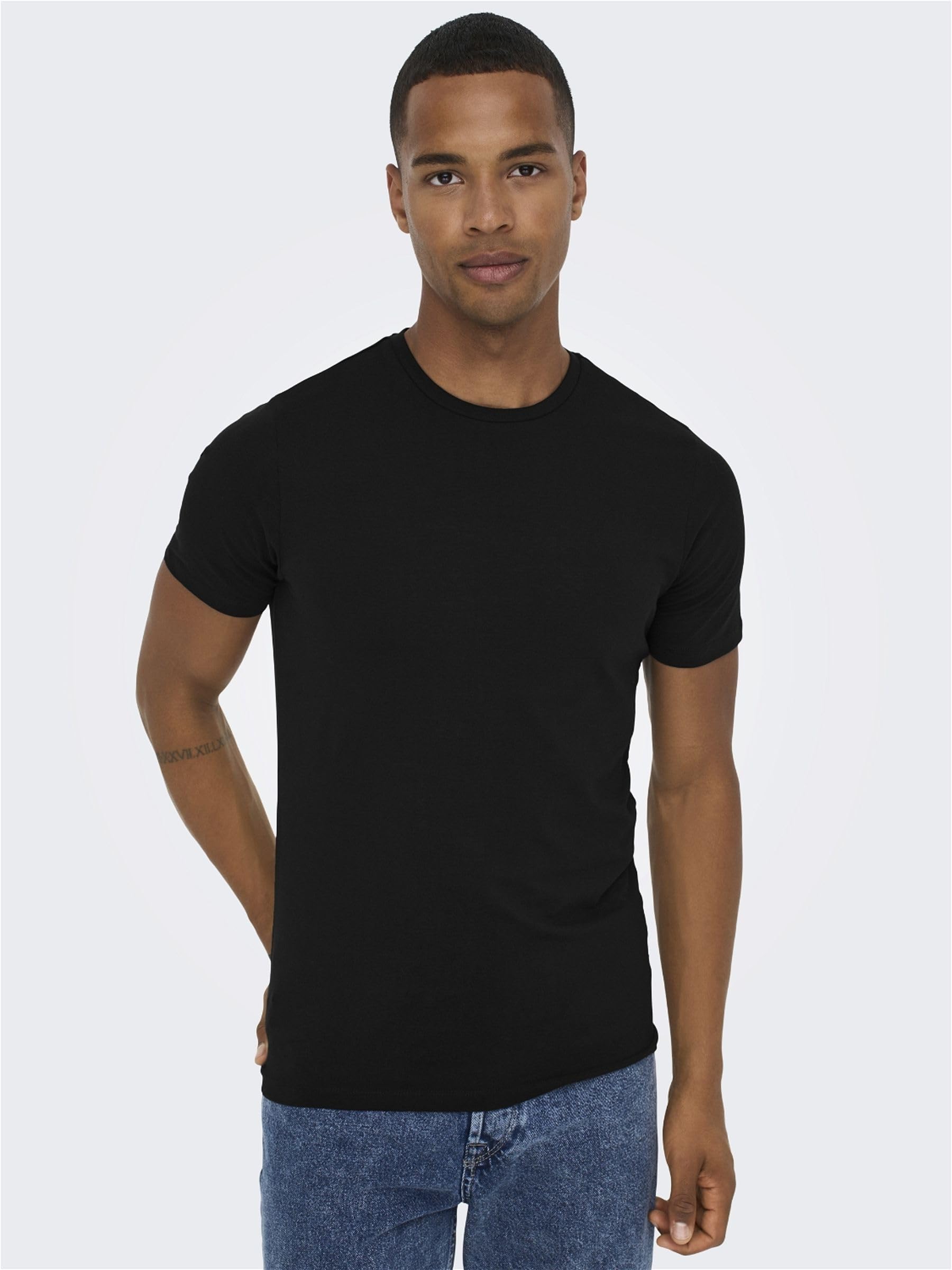 ONLY & SONS ONSBASIC 2-Pack T-Shirt Uomo Nero XS 2 Pezzi