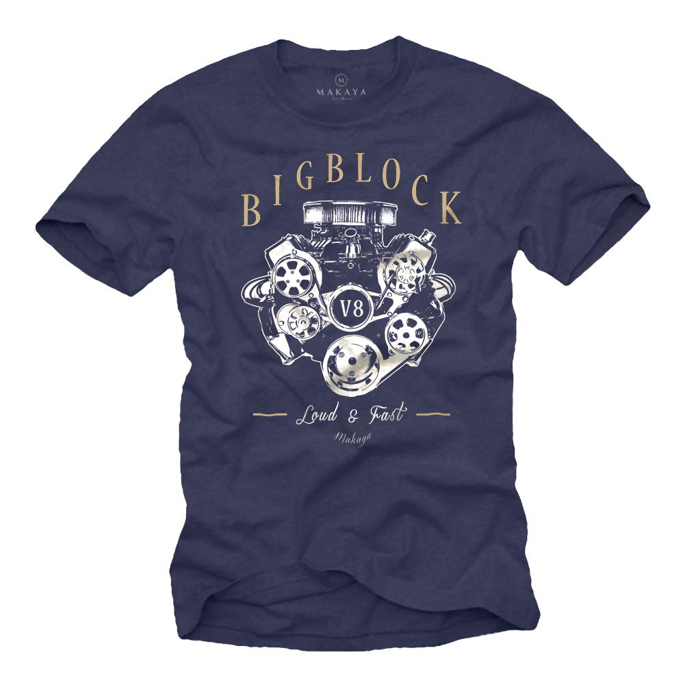 MAKAYA Big Block V8 Charger T-Shirt Uomo Cotone