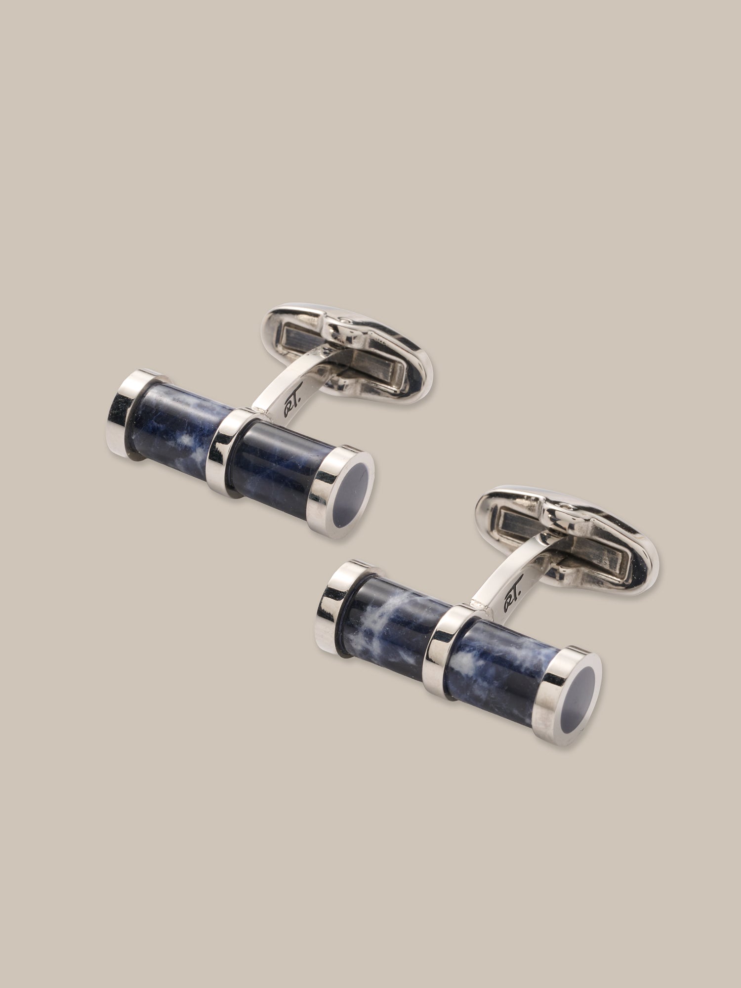 Robert Talbott Milton Cylinder gemelli sodalite blu OS