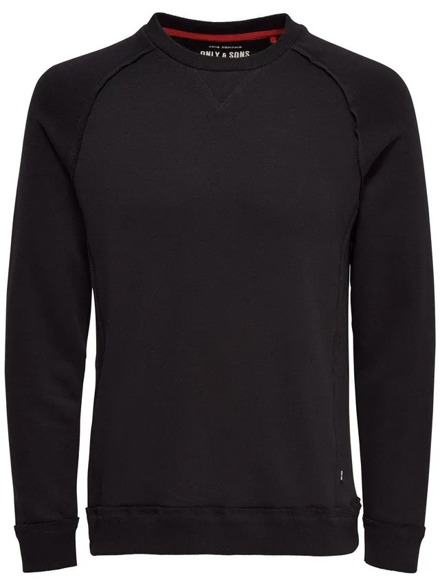 ONLY & SONS Onsfrede felpa girocollo uomo L nero cotone