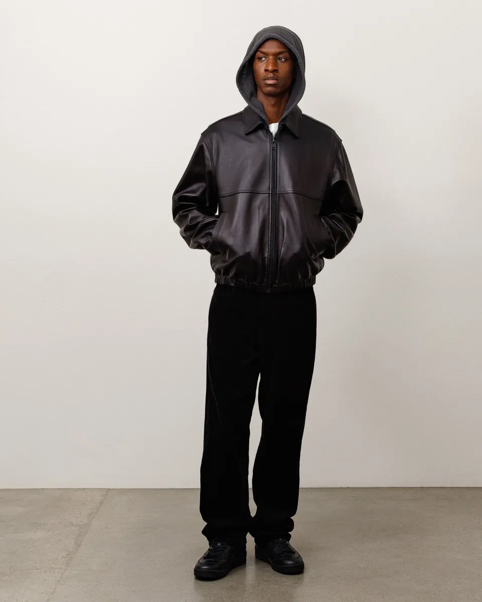 Stussy New Classic Pant pantaloni velluto neri cotone dritti