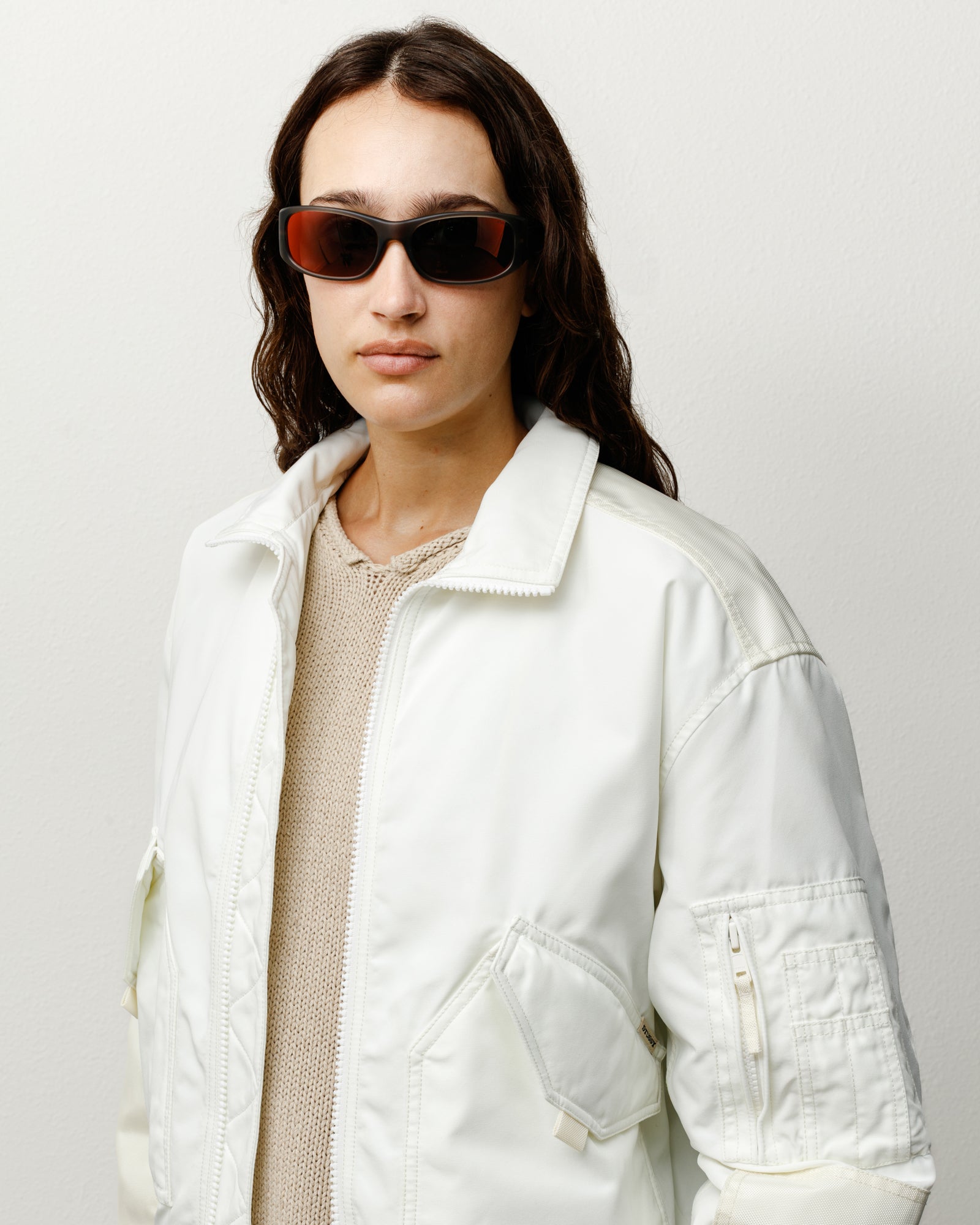 Stussy Mikey Sunglasses Occhiali Frost Smoke Lente Rossa