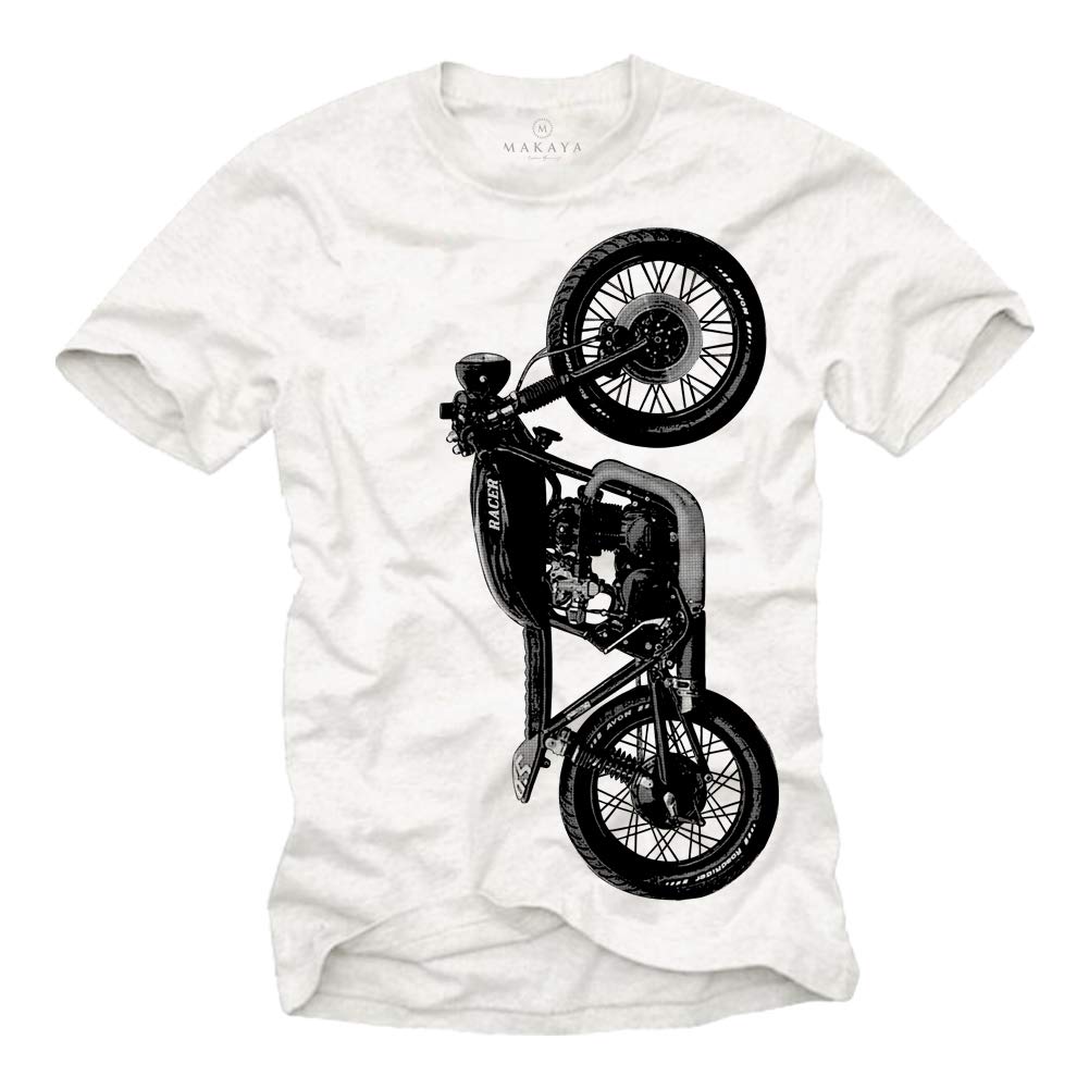 MAKAYA CB 500 T-Shirt Uomo Grigia Cotone Vintage