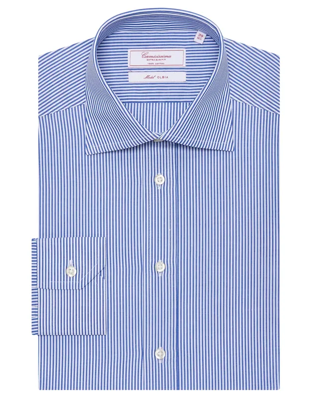 Camicissima Fancy Camicia Blu a Righe Slim Fit Manica Lunga
