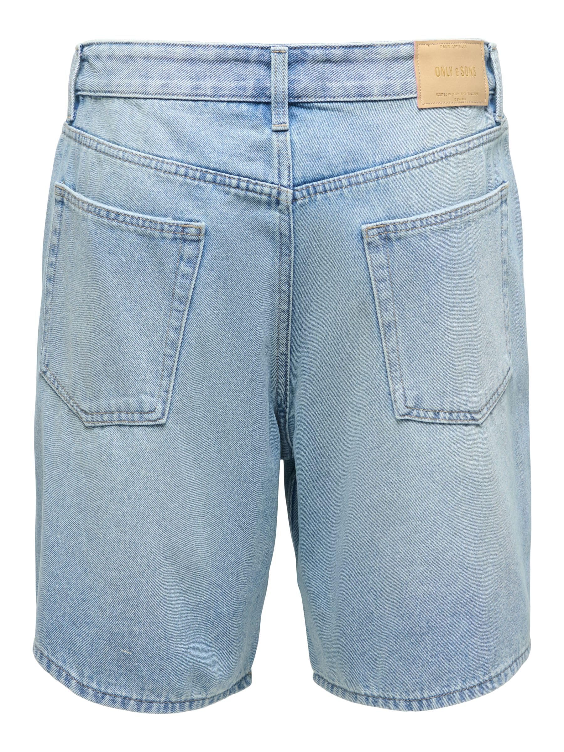 ONLY & SONS Onsfade Shorts Uomo XL Denim Chiaro Loose