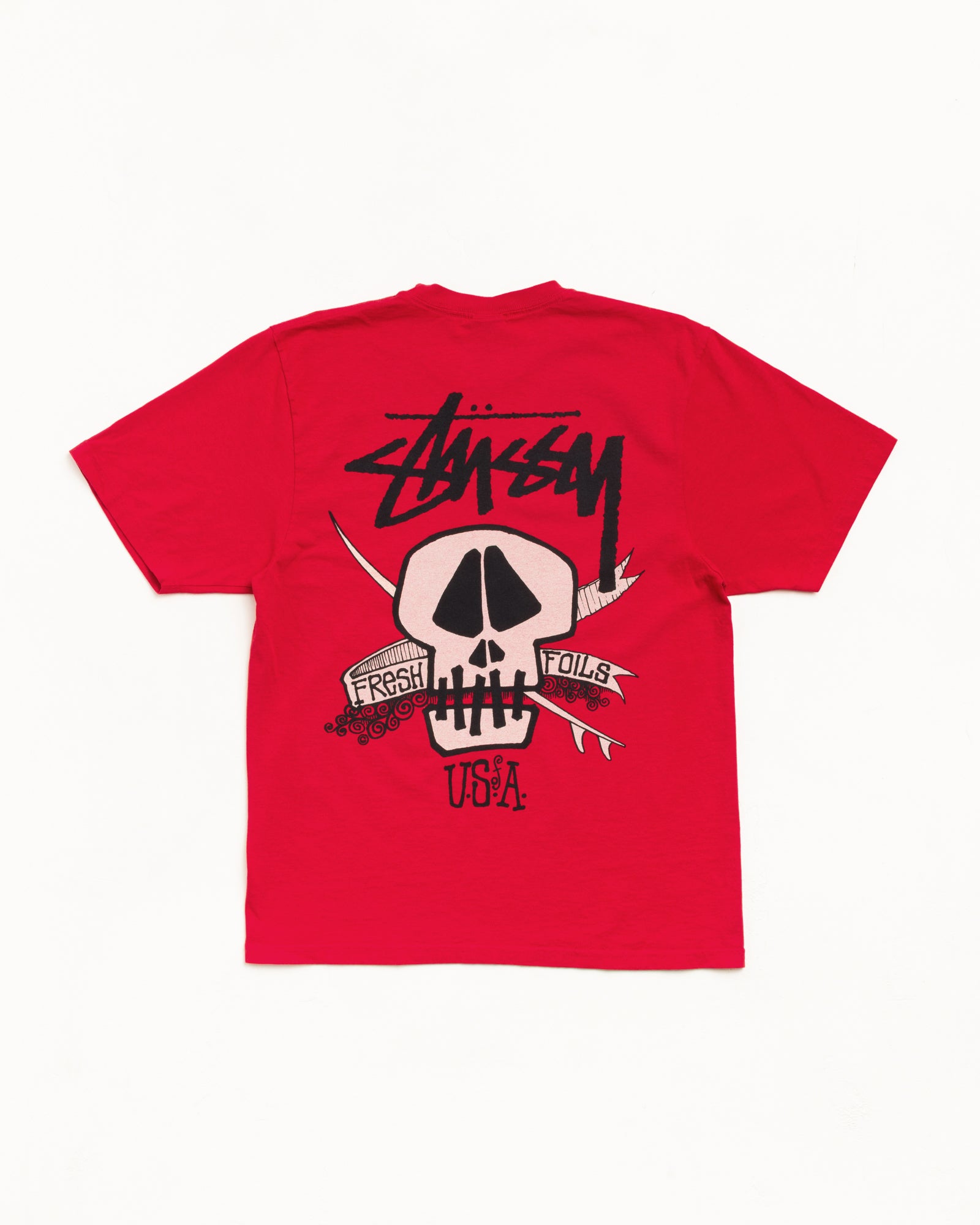 Stussy Tees Fresh Foils Tee Maglietta Red Pigment Dyed