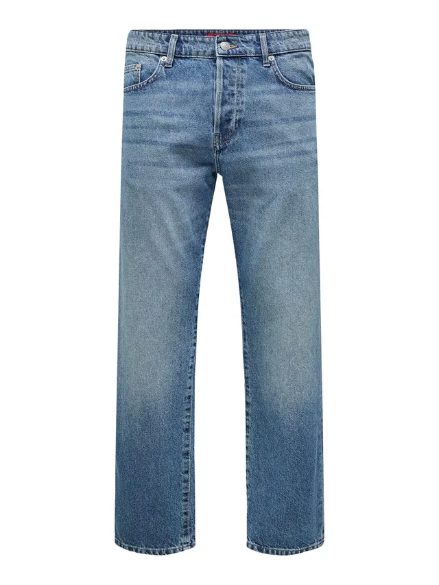 ONLY & SONS Onsedge Straight Box Tai Jeans Uomo Blu 30W/32L
