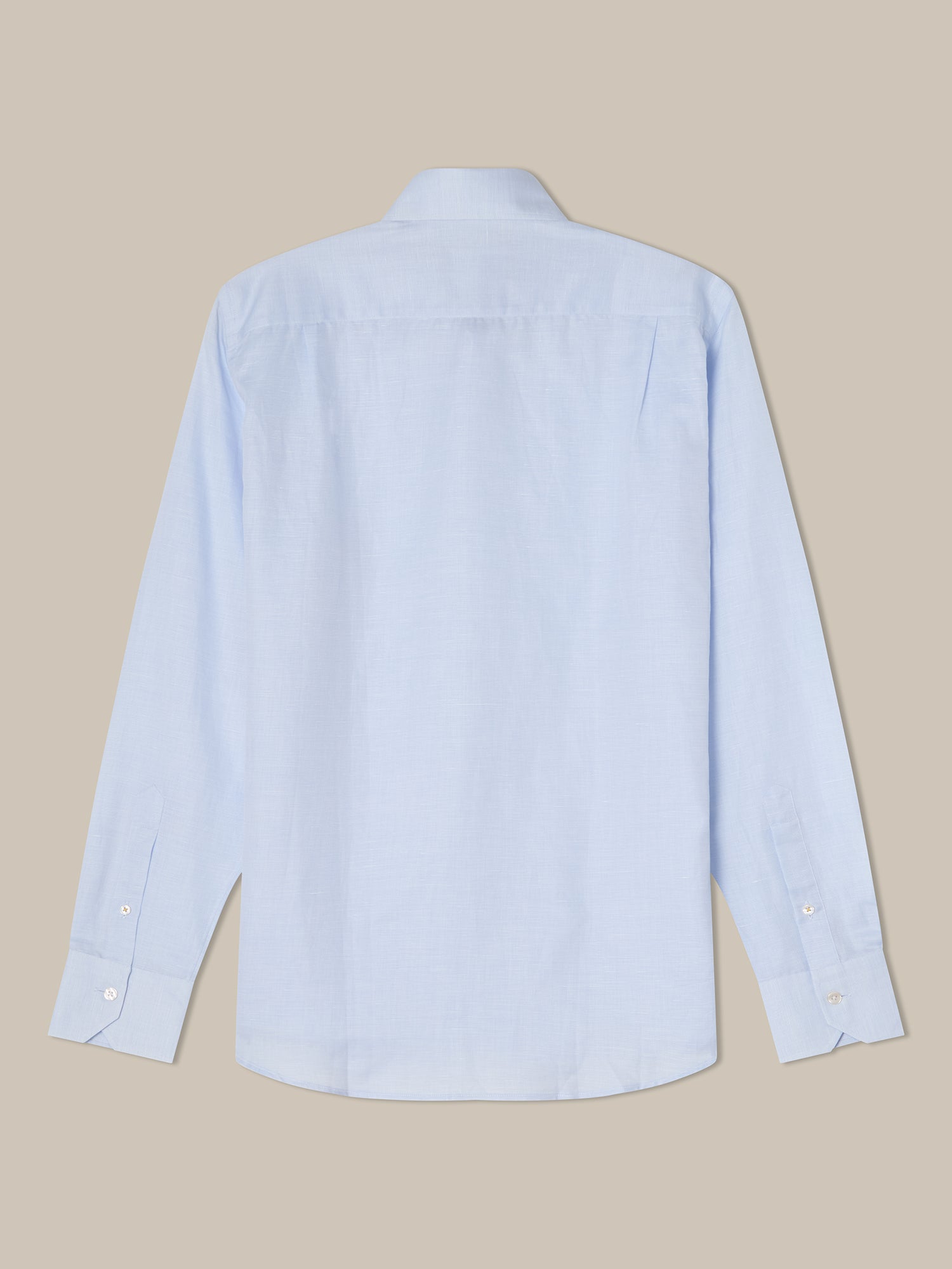 Robert Talbott Reynolds camicia lino cotone blu