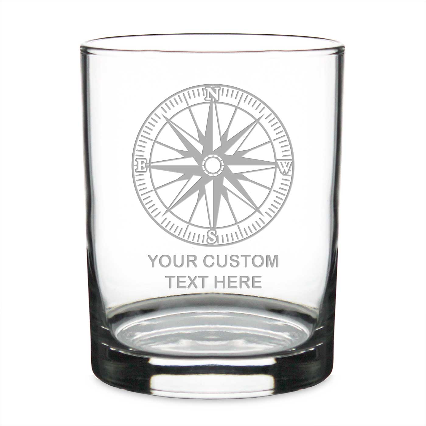 7.62 Design Bussola Bicchiere Whiskey Vetro 14 oz Personalizzato