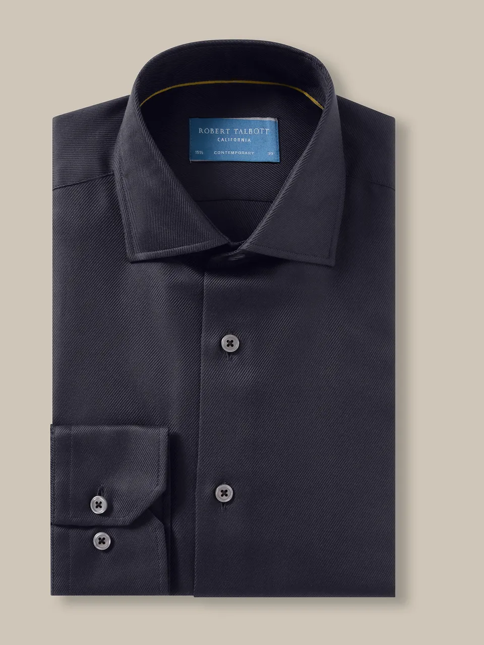 Robert Talbott Reynolds camicia elegante cotone 120s nera
