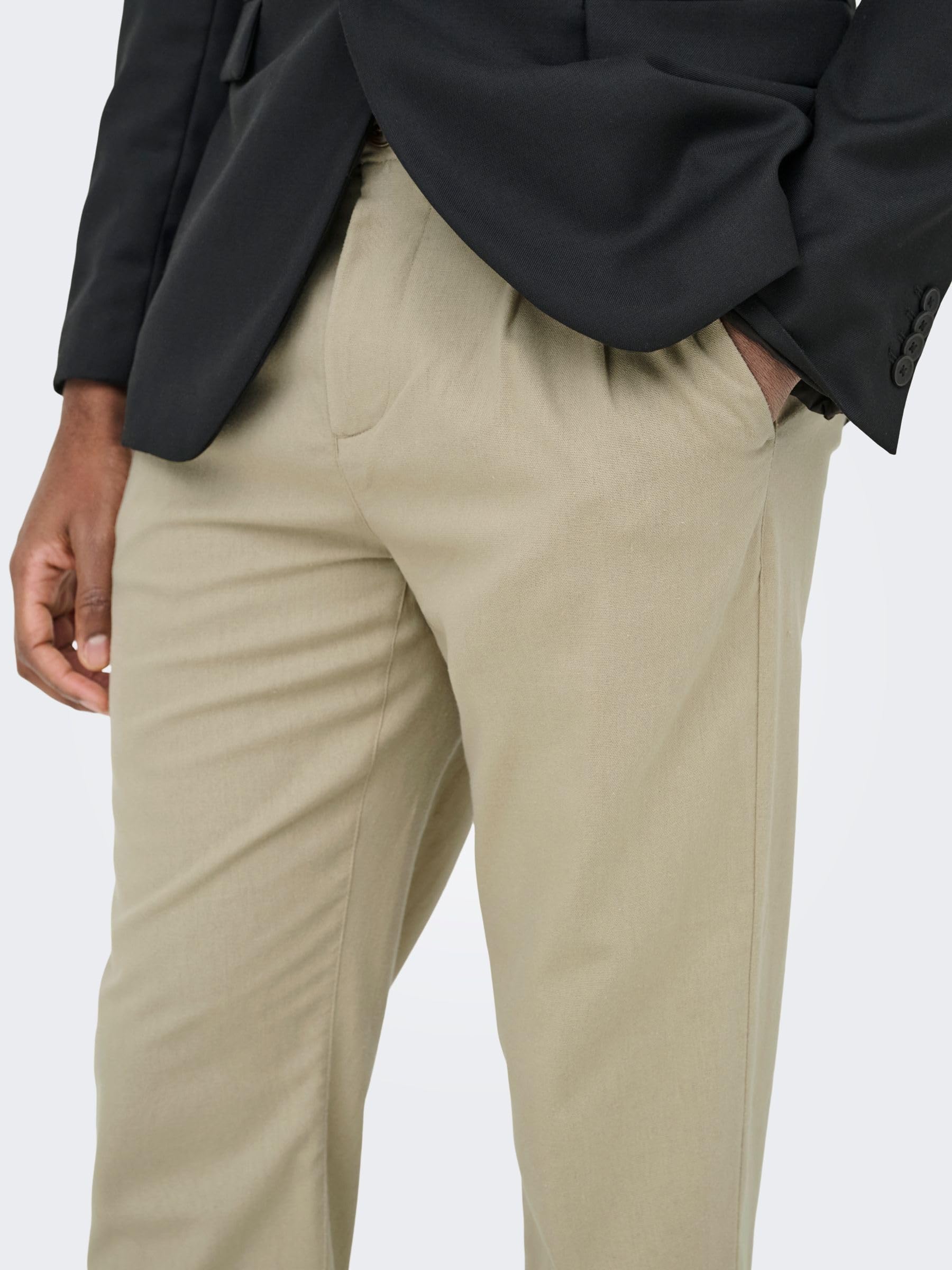 Only & Sons pantaloni uomo lino 30W/32L vita elastica