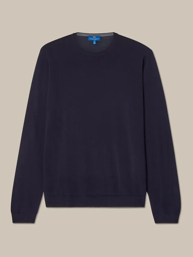 Robert Talbott Keaton Maglione Uomo Navy Merino
