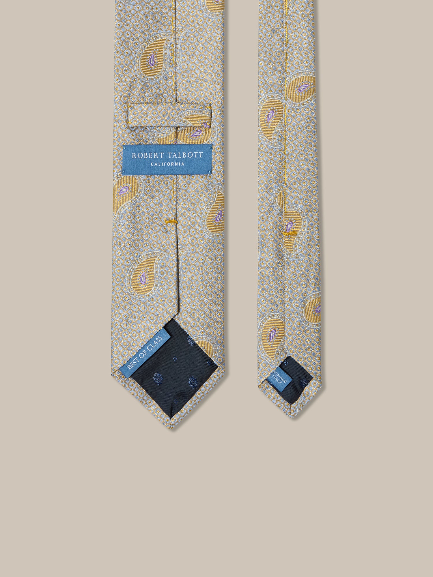 Robert Talbott Robert Pine Geo Jacquard cravatta oro REG