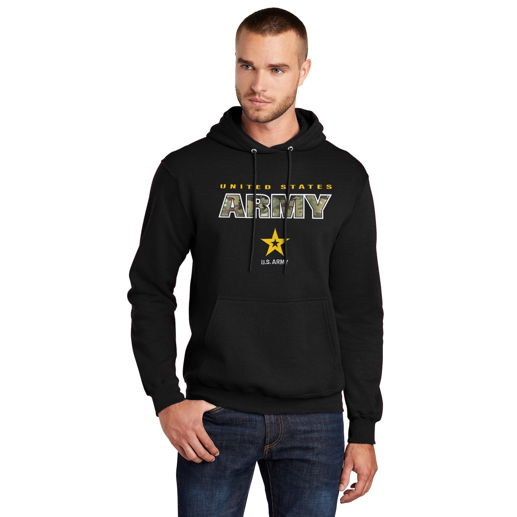 7.62 Design Army Camo Felpa Cappuccio Nera Taglia XL