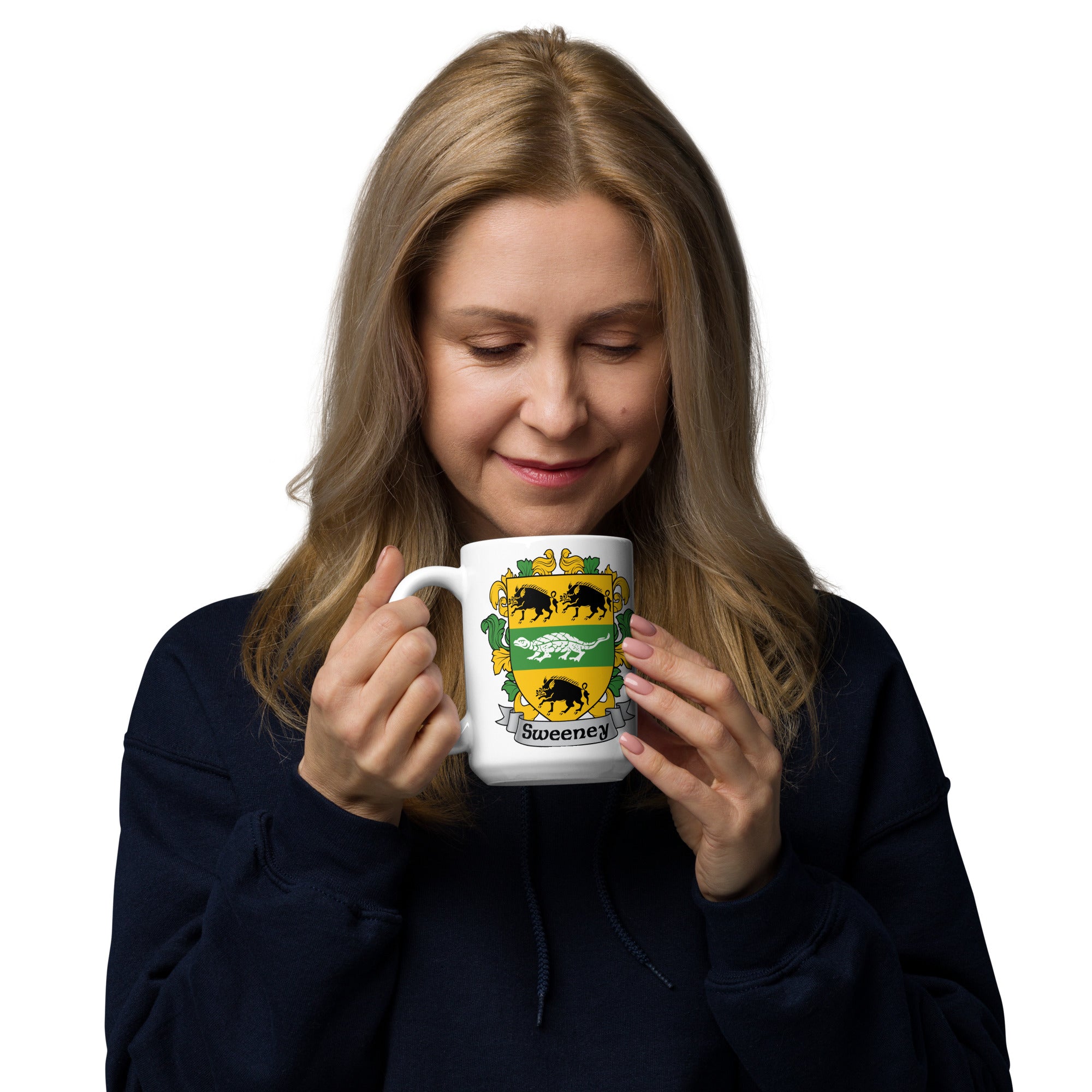 7.62 Design Tazza Mug Sweeney Irish Crest 15oz Ceramica