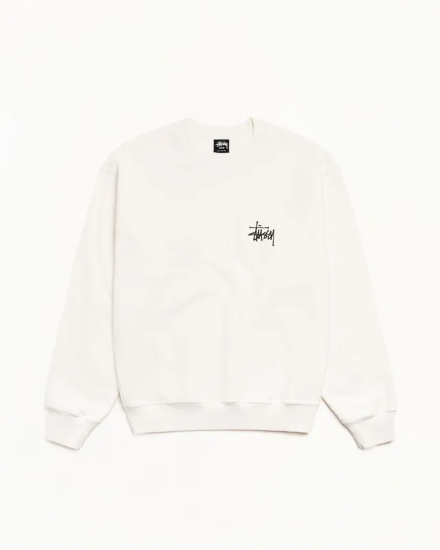Stussy Basic Crew felpa Natural girocollo