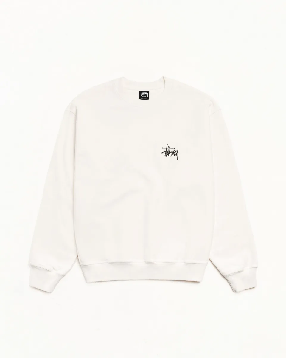 Stussy Basic Crew felpa Natural girocollo