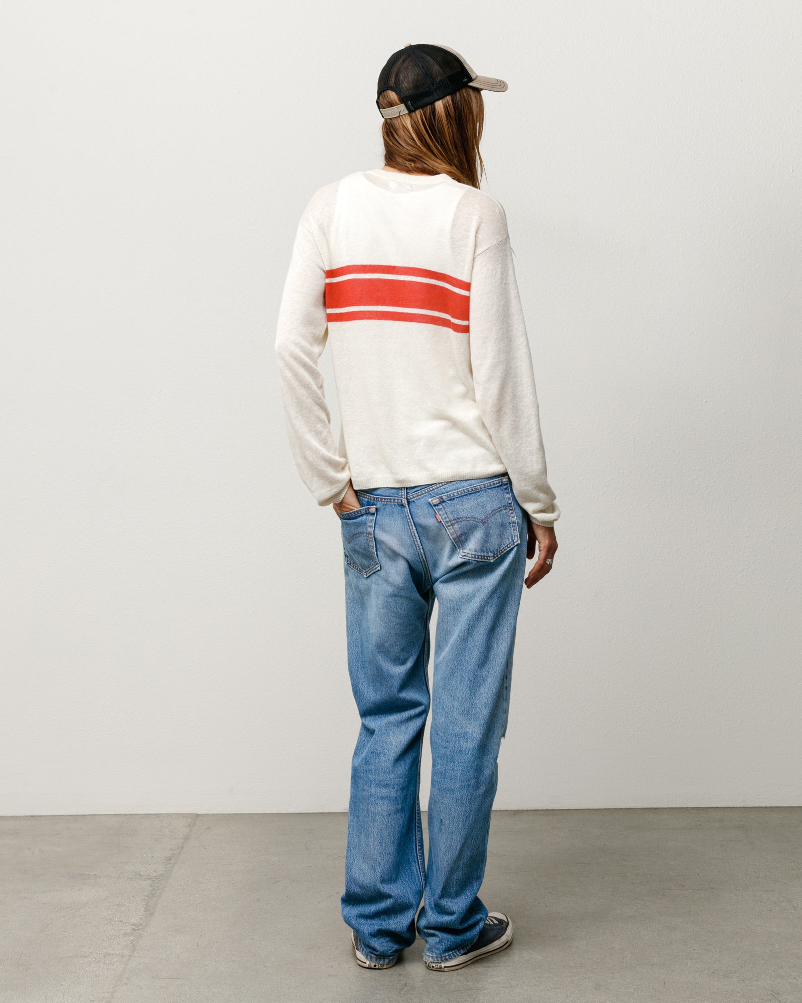 Stussy Lightweight Striped Sweater maglione Bone