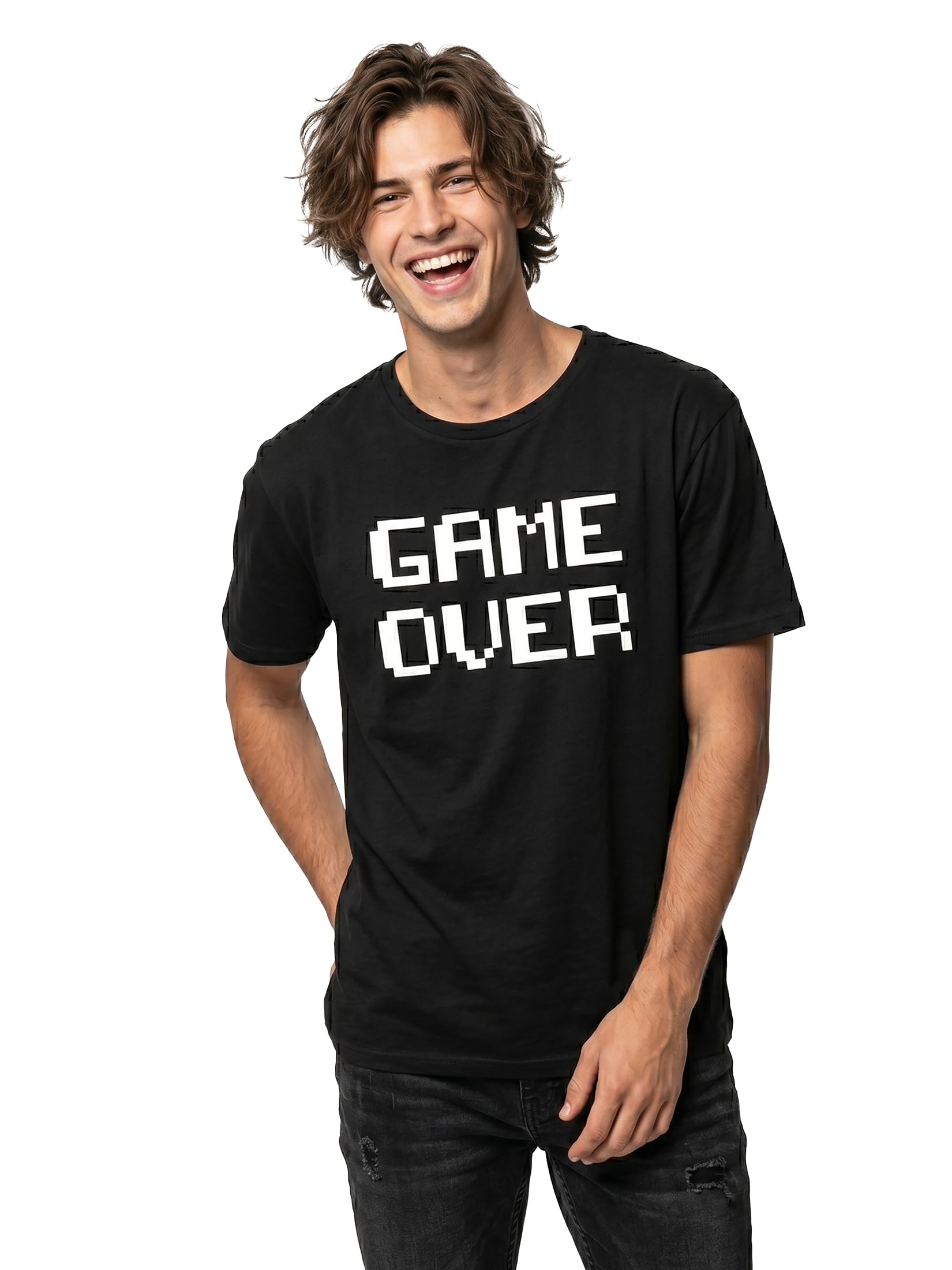 MAKAYA T-Shirt Uomo Game Over maglietta cotone taglia XL