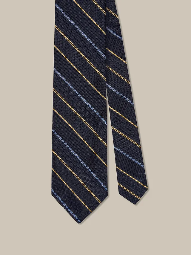 Robert Talbott Duvall Cravatta Grenadine Seta Blu Multi