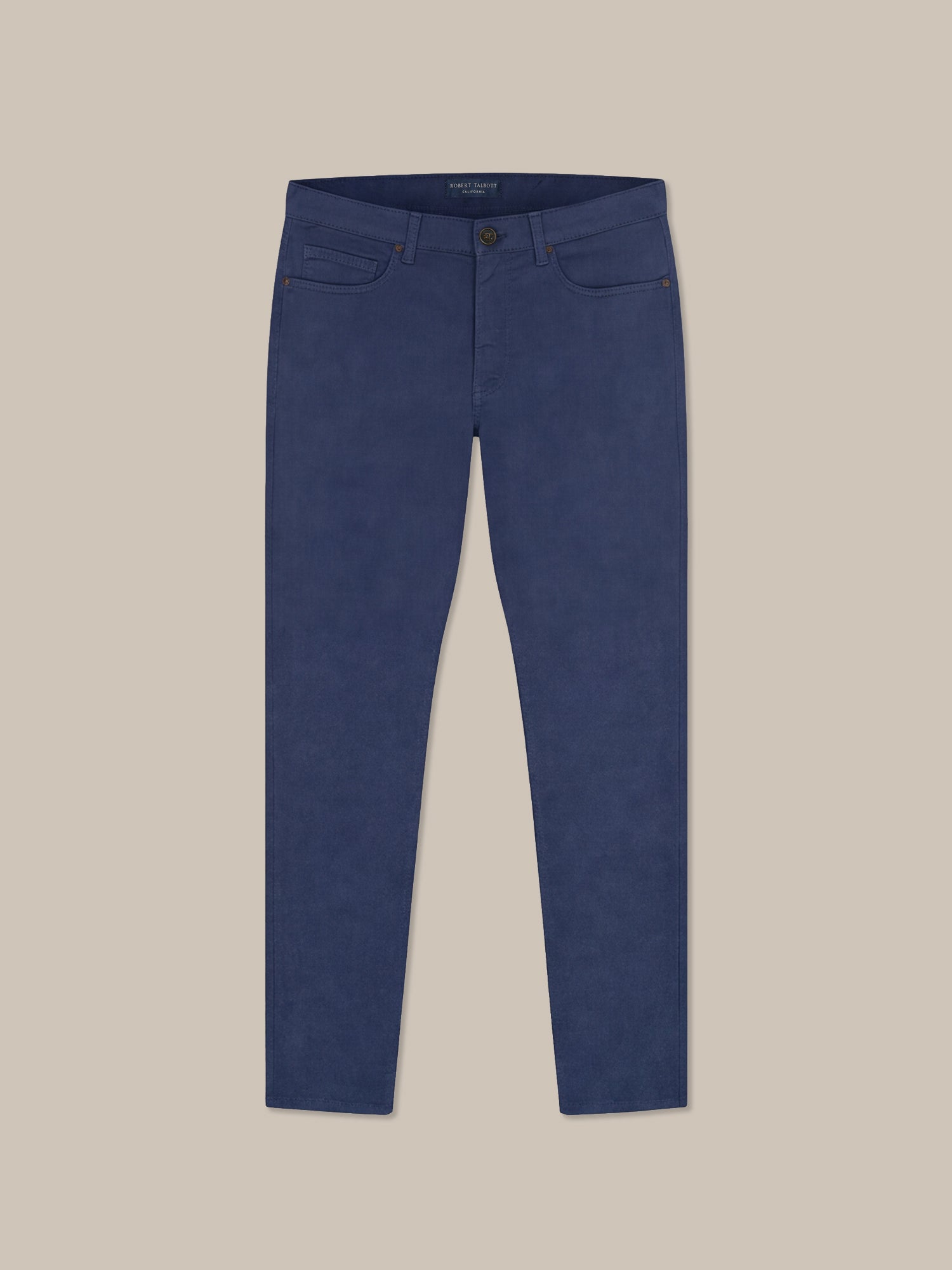 Robert Talbott Fernando Comfort Stretch pantalone lino navy 32x34