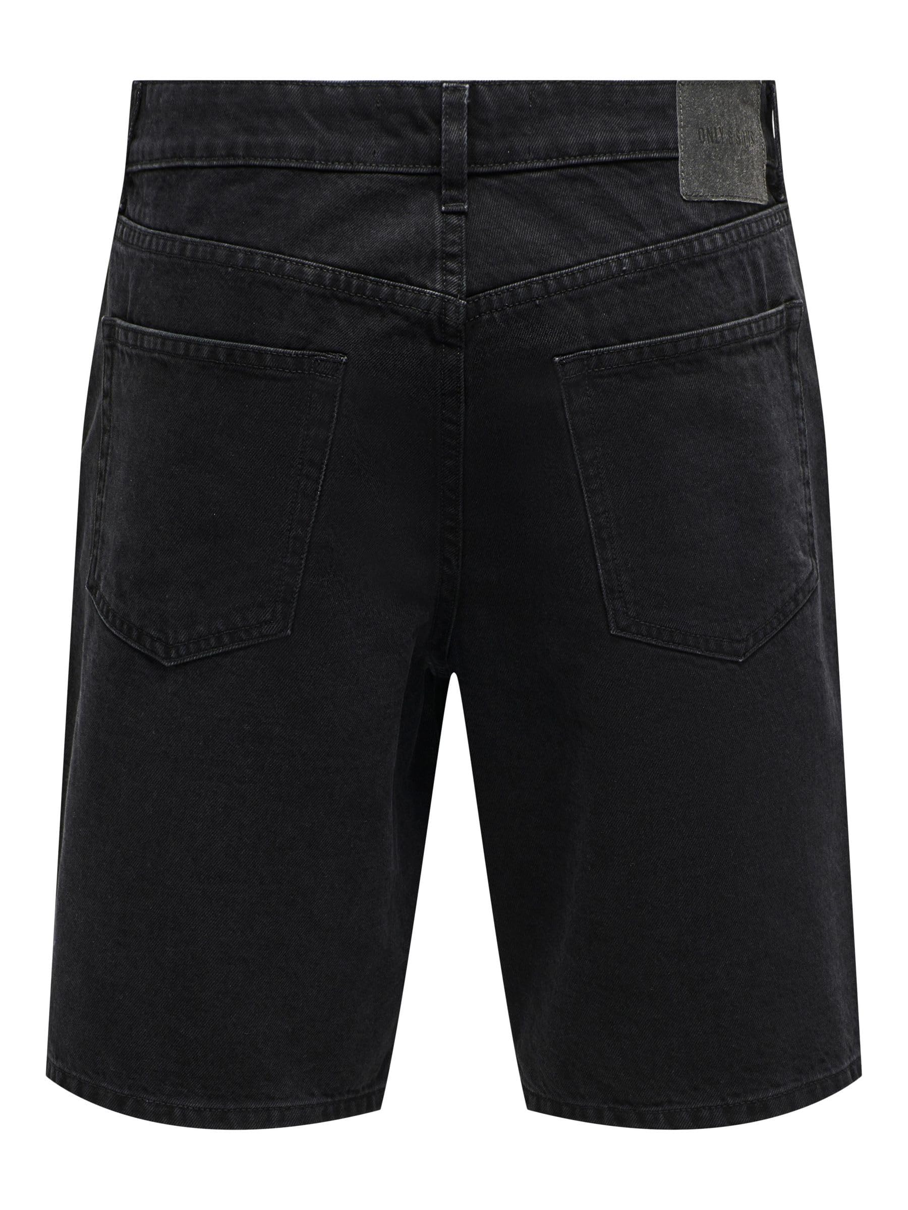 ONLY & SONS Onsfade Denim Shorts uomo M loose fit blu