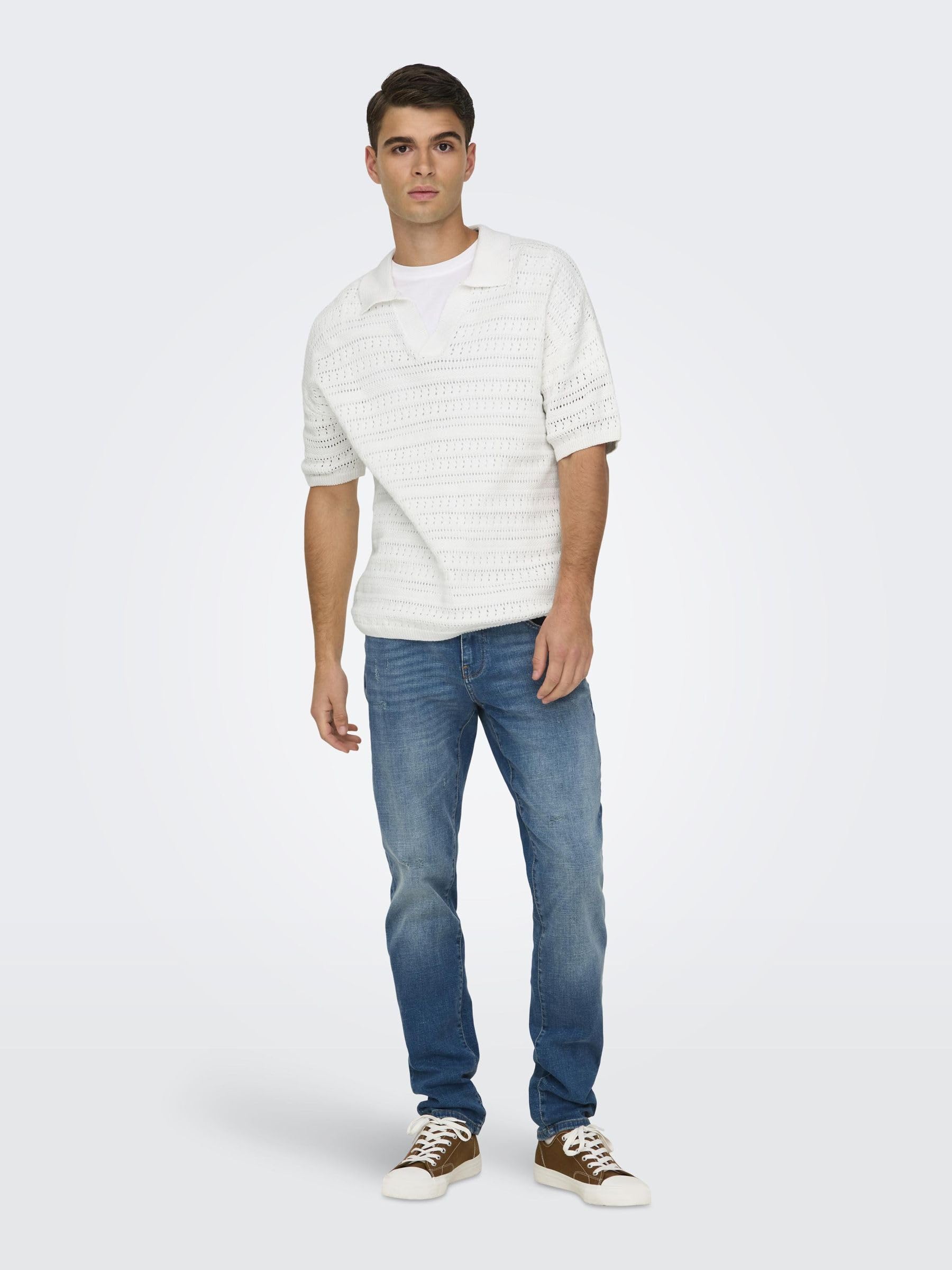 ONLY & SONS Grayson polo knit uomo Cloud Dancer M