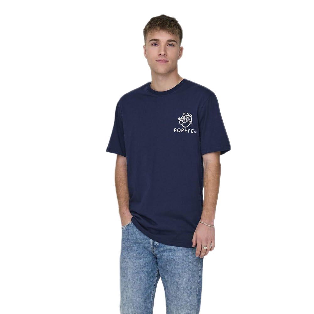 ONLY & SONS Popeye Life T-Shirt Uomo Cotone Bio XL