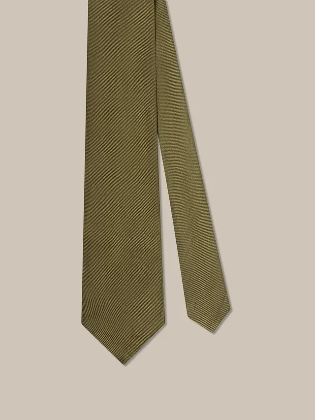 Robert Talbott Newman 7 Fold cravatta seta oliva REG