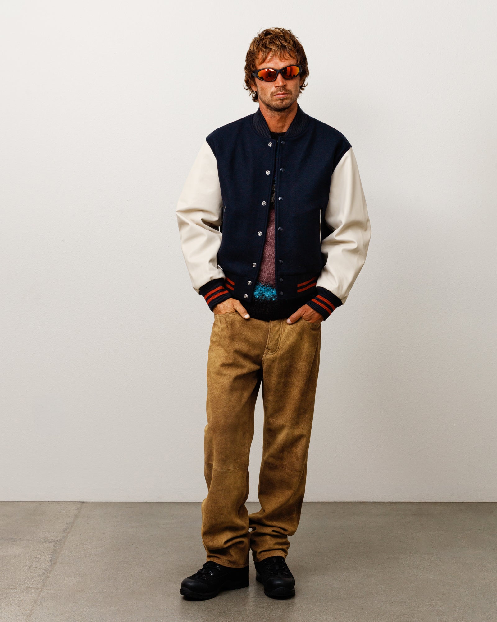 Stussy New Classic Pant Suede pantaloni tan pelle scamosciata