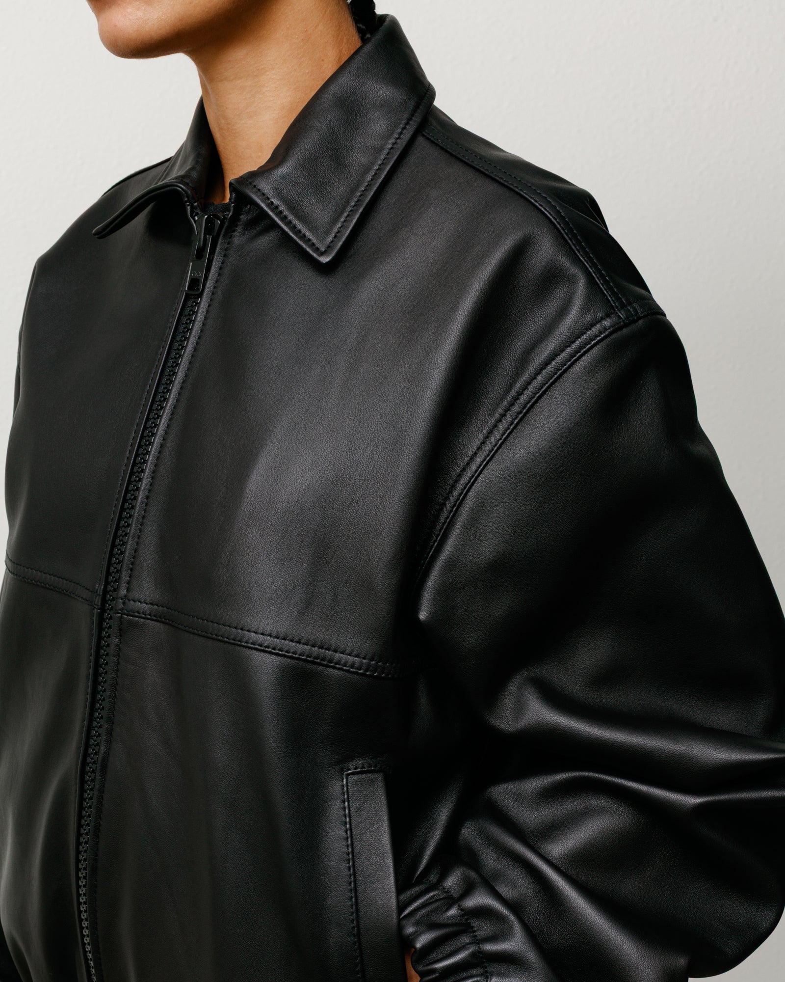 Stussy Giacca Lavoro Pelle Black YKK