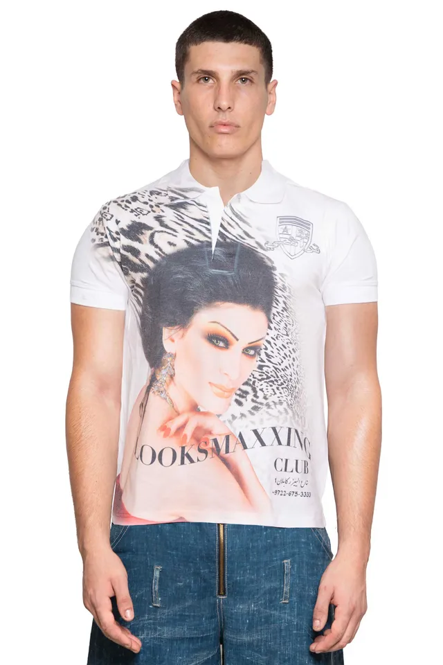 Trashy Clothing Tops Looksmaxxing Salon polo bianca cotone