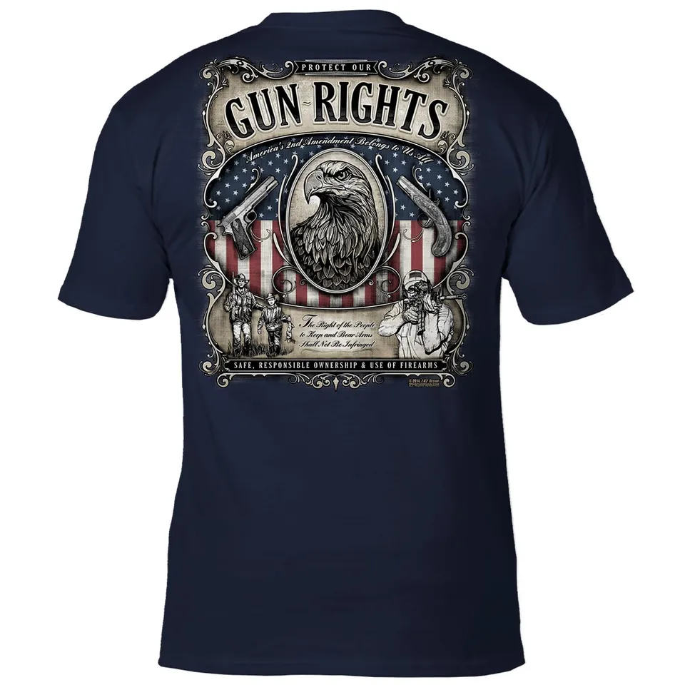 7.62 Design Gun Rights maglietta uomo blu cotone
