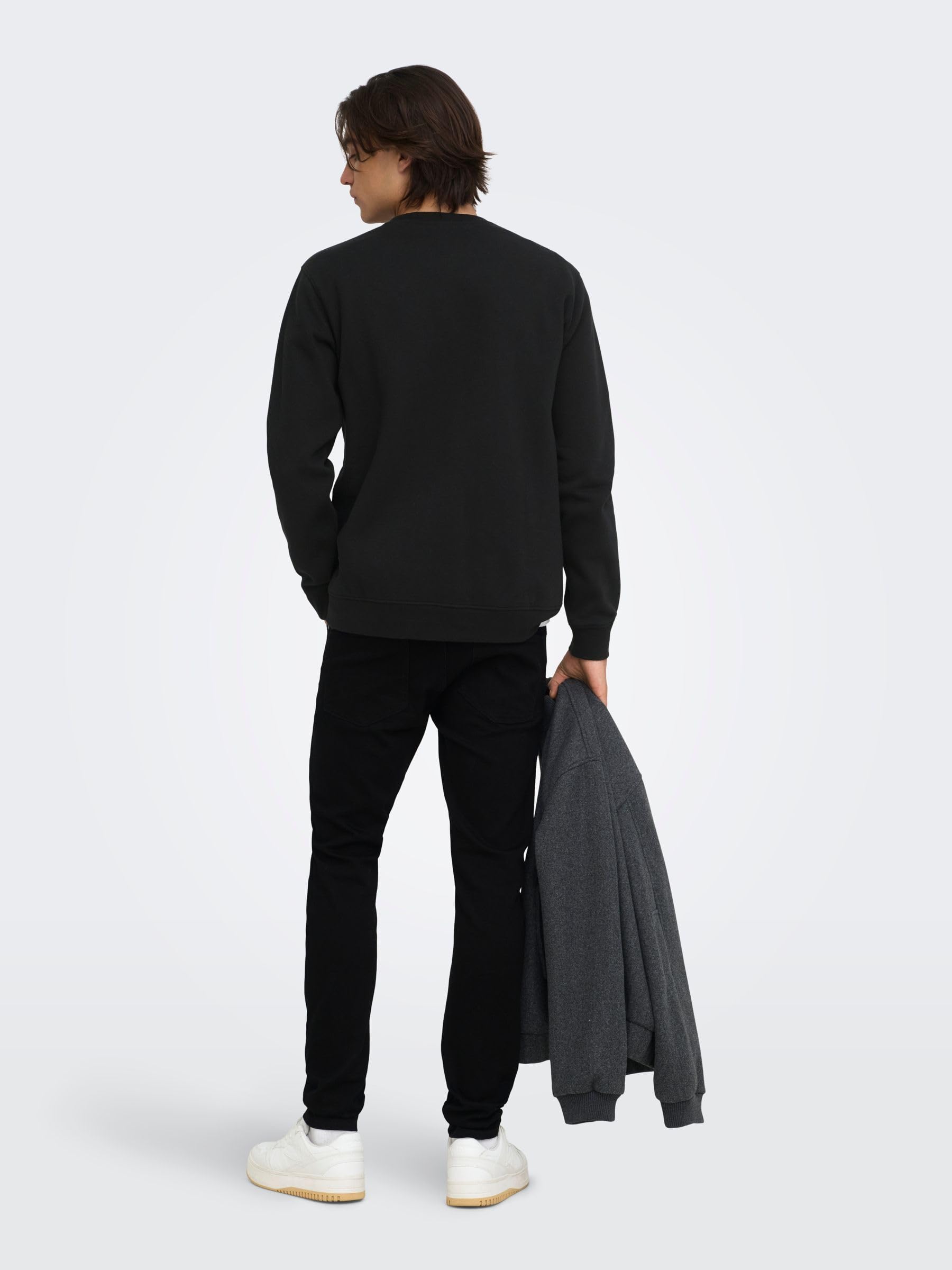 Only & Sons ONSDAWSON Felpa Uomo Nero Girocollo