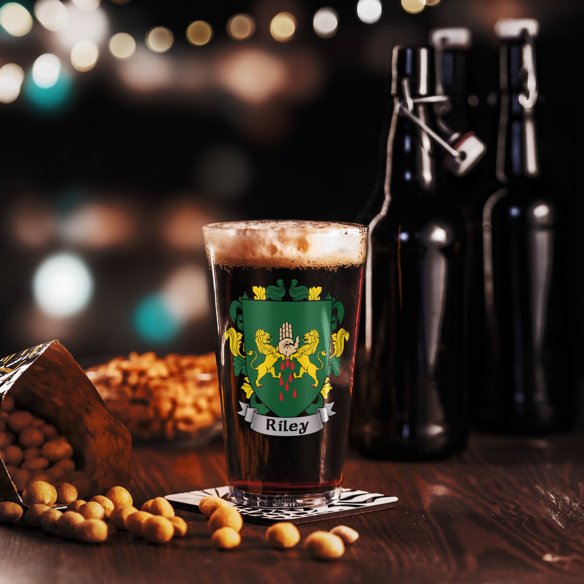 7.62 Design Riley Irish Family Crest Bicchiere Pinta 473 ml Vetro